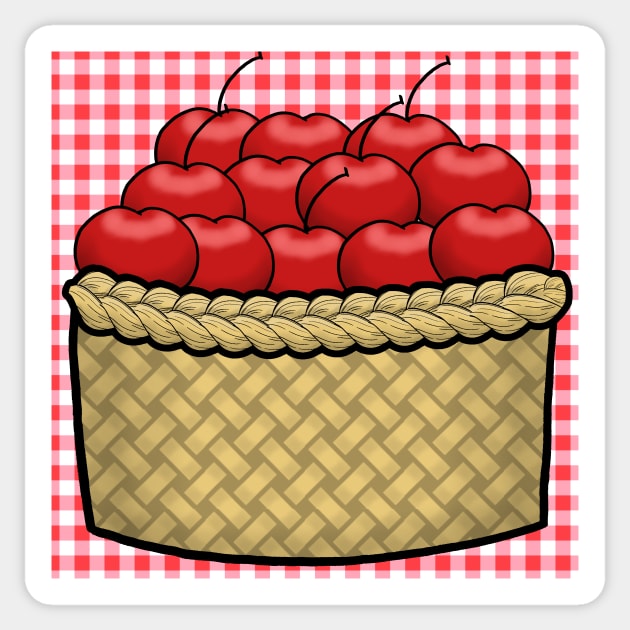 Cherry Basket Sticker by dogbone42